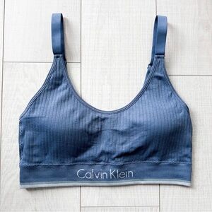 Calvin Klein dusty blue sports bra